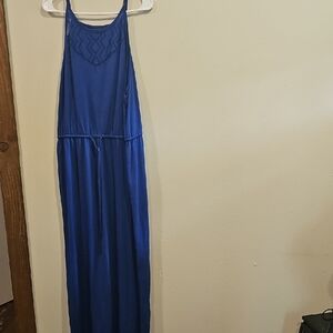 Blue Sleeveless Maxi Dress